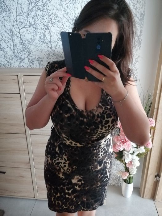Sukienka panterka 38 40 42 wesele elegancka