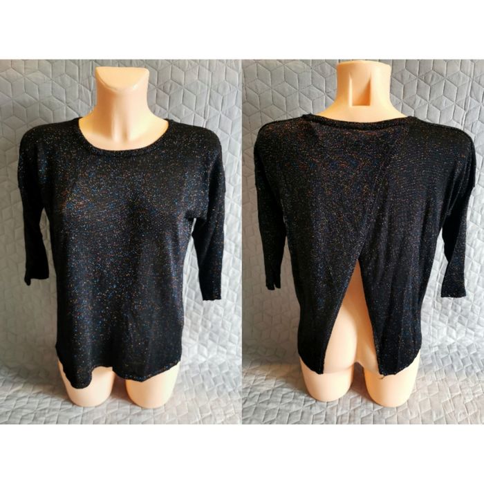 Bluzka z odkrytymi plecami brokatowa