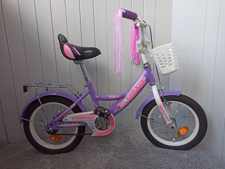 Велосипед детский, для девочки с корзинкой Corso Maxis 14", обмен