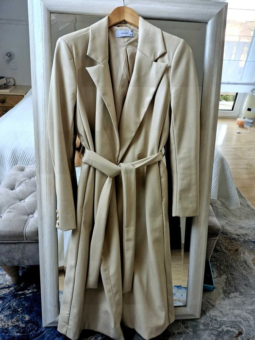 Płaszcz typu trencz Reserved 38 eco skóra