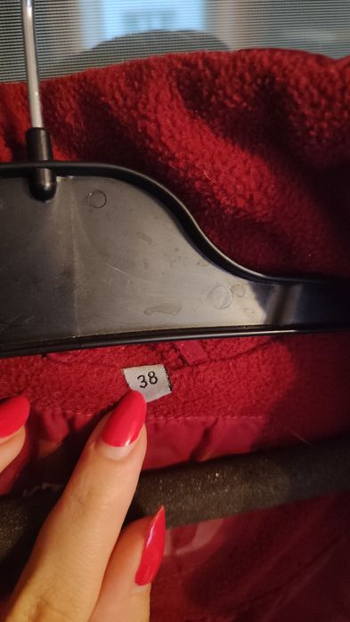 Kurtka 38/40 bordowa jesienna z kapturem