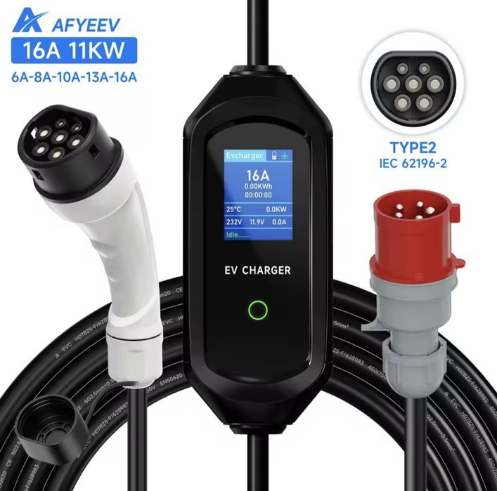 Зарядний пристрій AFYEEV 11KW 16A Type2 для електромобілів
