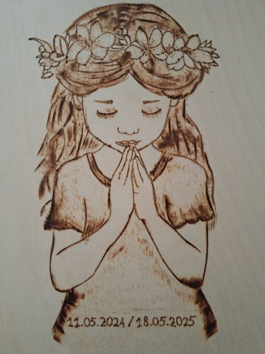 Wypalana pamiątka na Komunię