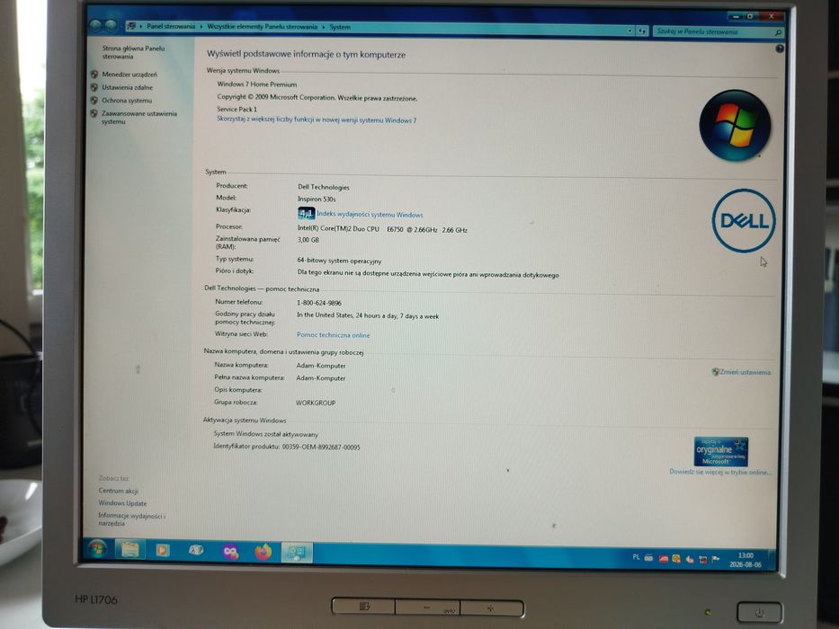 Komputer stacjonarny Dell z monitorem