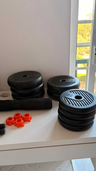 Kit de Halteres Xiaomi FED 40kg Ajustável + Barra + Kettlebell