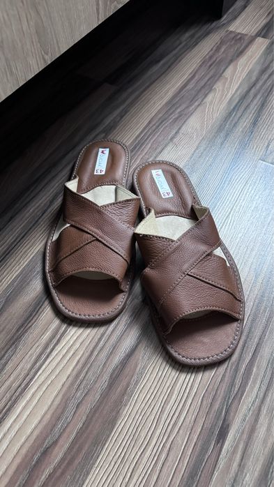 Тапочки чоловічі шкіряні домашні, для дому тапки мужские, кожаные