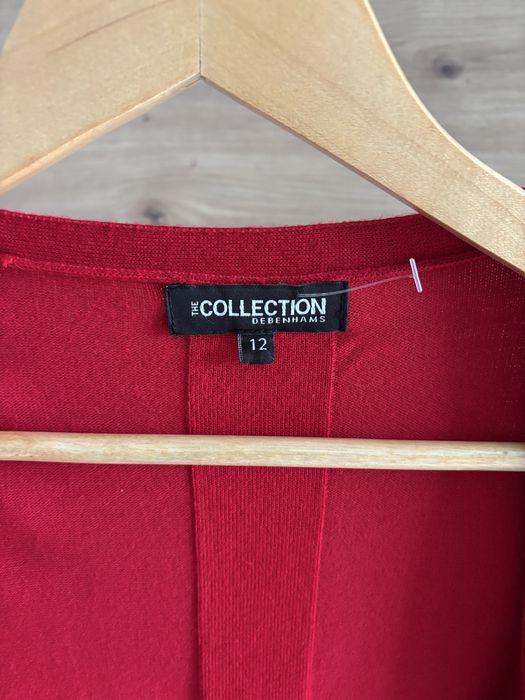 Sweter kardigan wiskoza 40 czerwony eleganck swiateczny