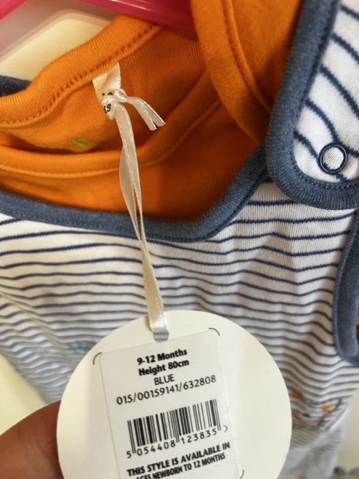 Nowy komplet pajacyk + bluzka dla chłopca body 9-12 m 80 cm