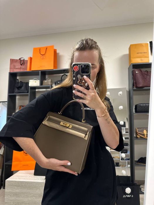 Сумка Hermes Kelly 28 шкіра Epsom повний комплект бутика сумка шкіряна премиум сегмент