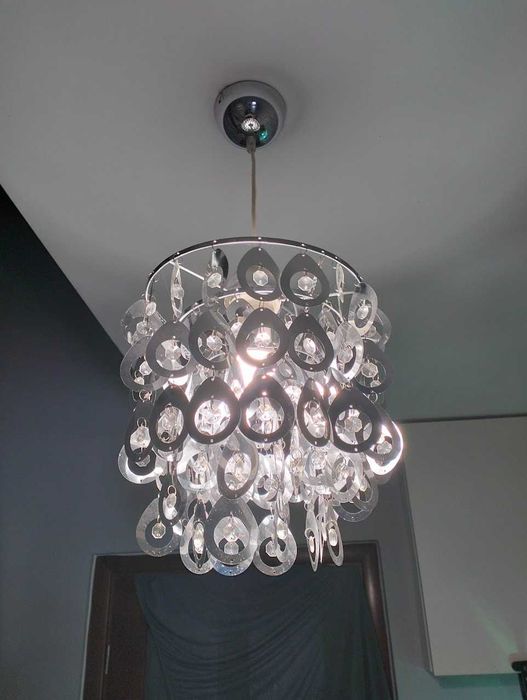 Lampa wisząca srebrna