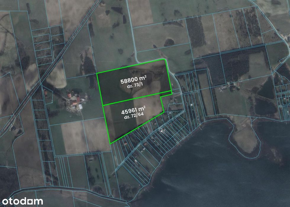 Działka rolna 104760 m² blisko jeziora