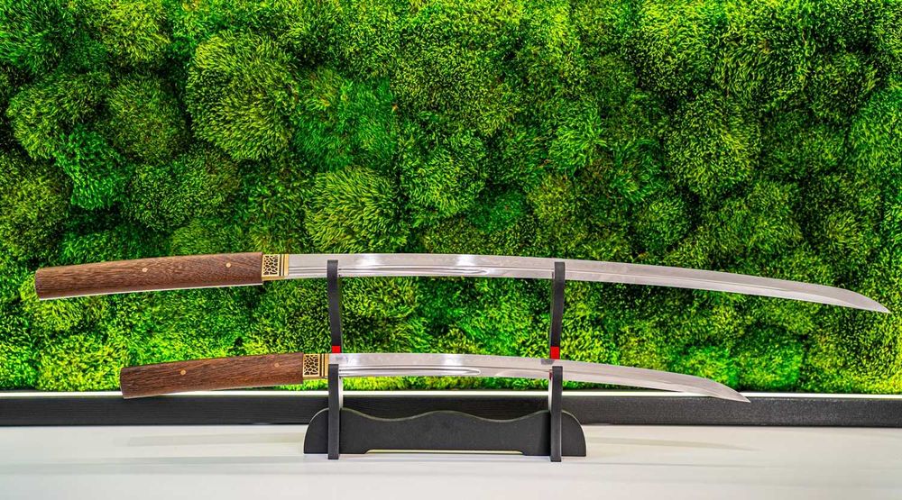 Zestaw Japoński Daisho Shirasaya  T10 2-Gen Katana Wakizashi Prawdziwy Hamon Drewno Wysyłka 24H WARSZAWA Model: KS1-2 + WS1-2