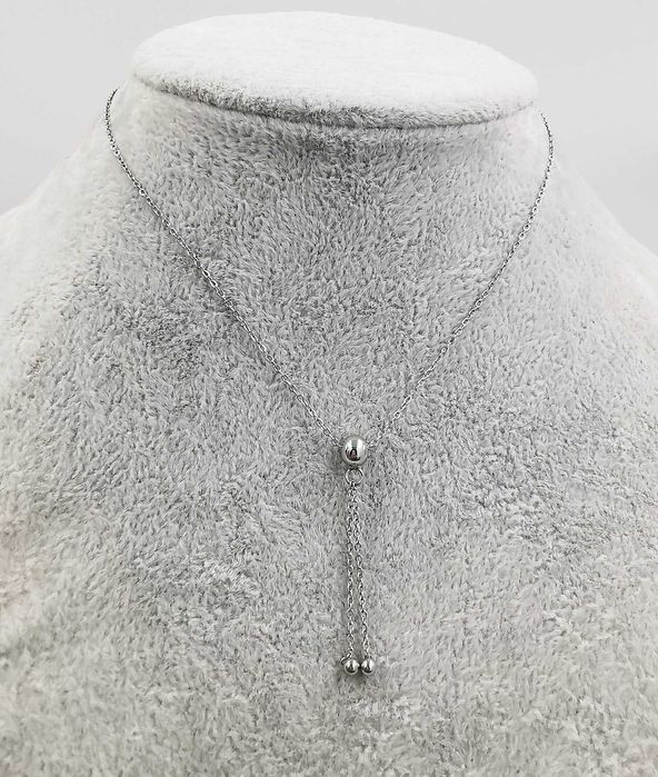 Celebrytka srebrna stal chirurgiczna krawatka z kulkami