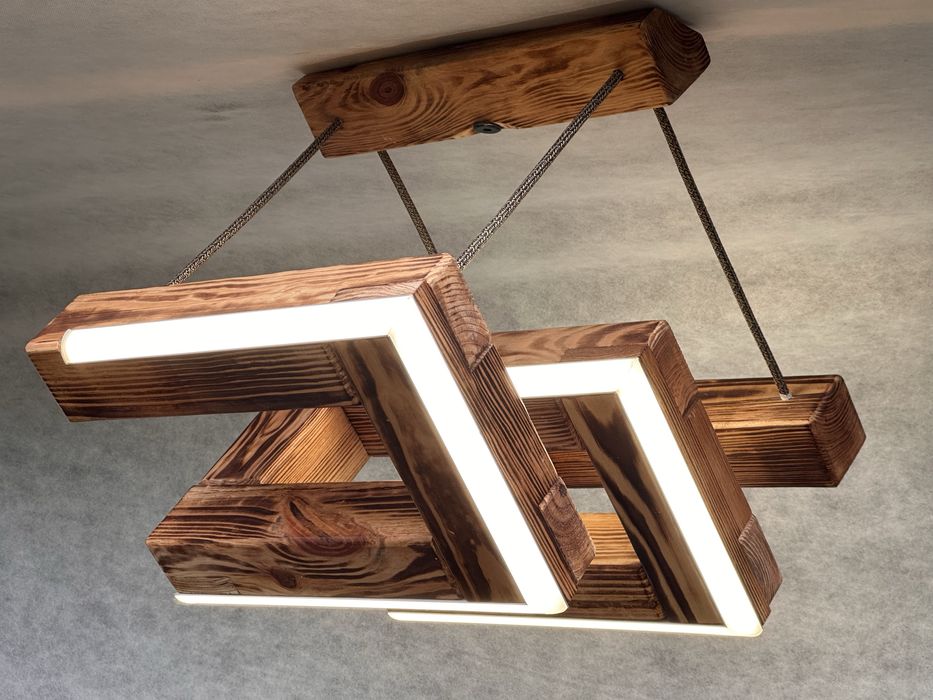 Люстра з дерева для кухні  LED Loft