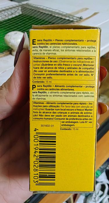 Lâmpada UVB 10.0 e Comida Sera