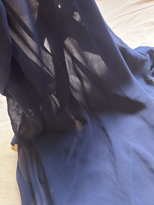 Blusa transparente azul. Nova com etiqueta