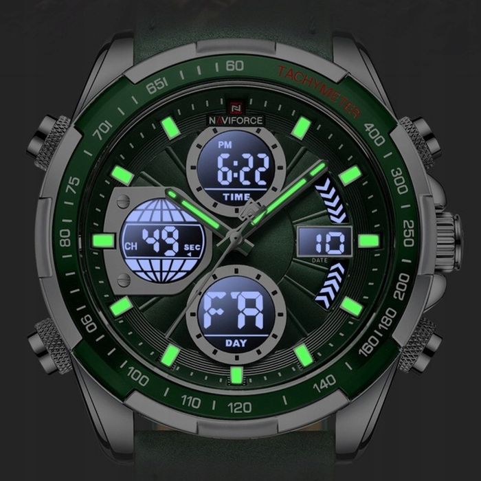 Zegarek Męski Elegancki Klasyczny Skórzany Pasek Stoper Datownik Alarm