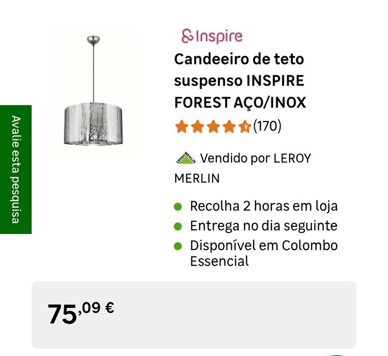 Candeeiro de teto inspire forest