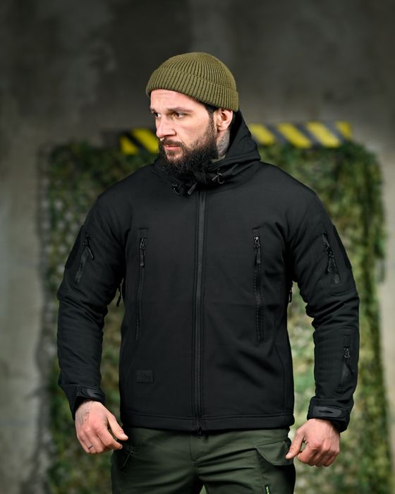 Демісезонна тактична куртка Soft Shell Silver Knight Windstoper чорна