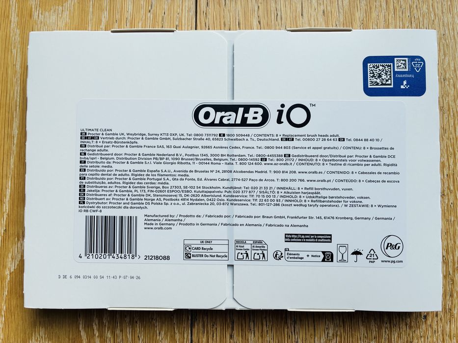 Oral-B iO Ultimate Clean White Końcówki - 8 sztuk