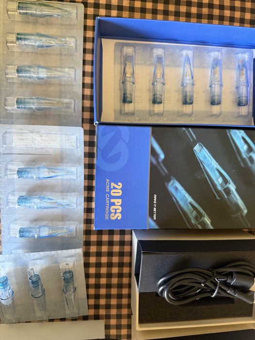Kit Caneta Tatuagem Mast Wireless + 2 Baterias Sem Fios + Agulhas + Extras
