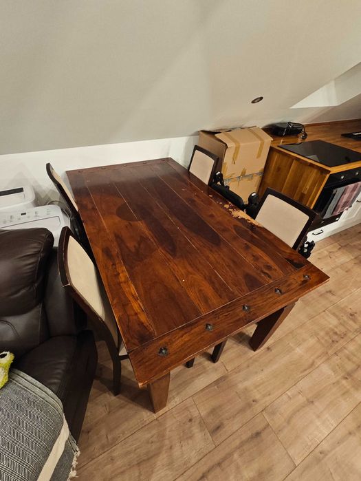 Stół Kolonialny Almi Decor drewno z okuciami 160cmx100cm