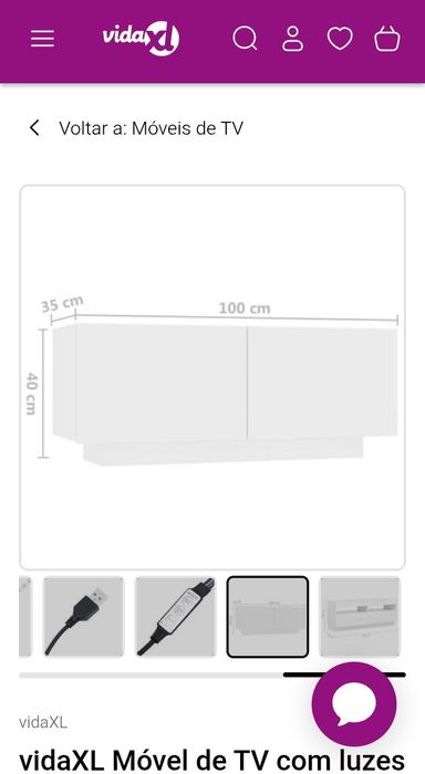 Móvel de TV LED 3 metros – Novo, selado na caixa.
