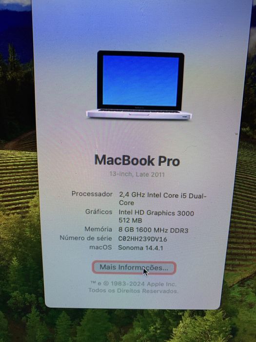 Macbook pro late 2011 13 polegadas com firewire e leitor de CD451855056414986244
