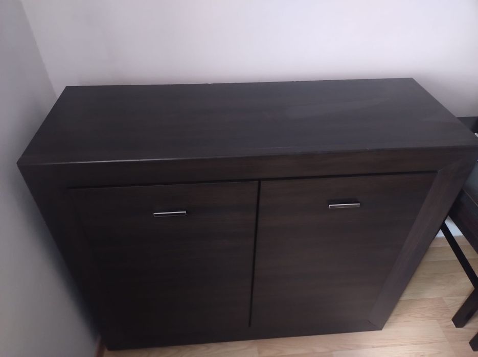 Dwie komody kolor wenge plus szafa na ubrania