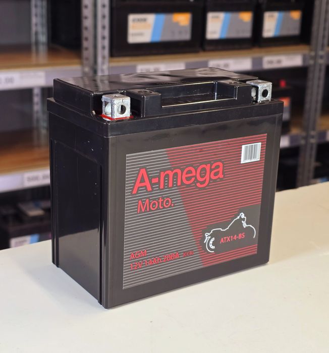 Akumulator motocyklowy AGM AMEGA 12V YTX14-BS 14Ah 200A