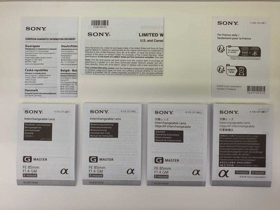 SONY FE 85mm f/1.4 GM