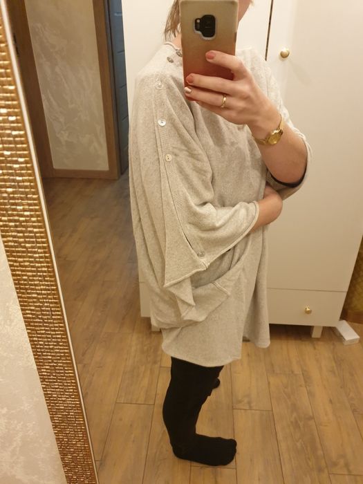 Narzutka ponczo sweter kardigan kimono roz. XS - M