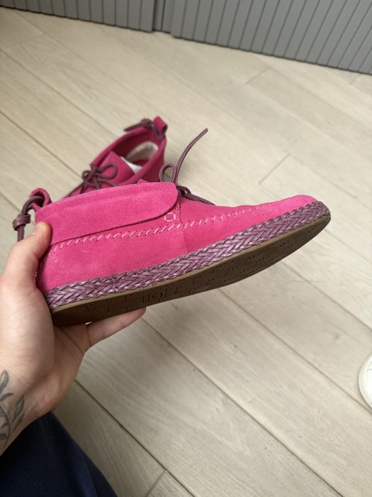 Ugg Leather Flats Shoes. Угі шкіряні рожеві, взуття жіноче