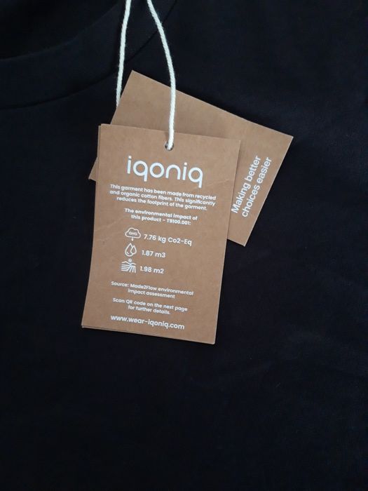 Koszulka T-shirt Iqoniq Bawełna 100 % super jakość czarna  M