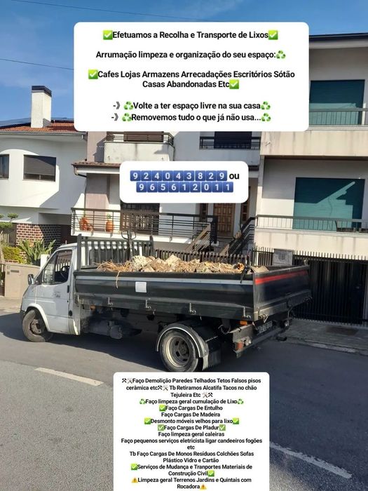 Faço Cargas de Entulho Madeira Pladur Monos Resíduos Tb Faço mudanças e transportes