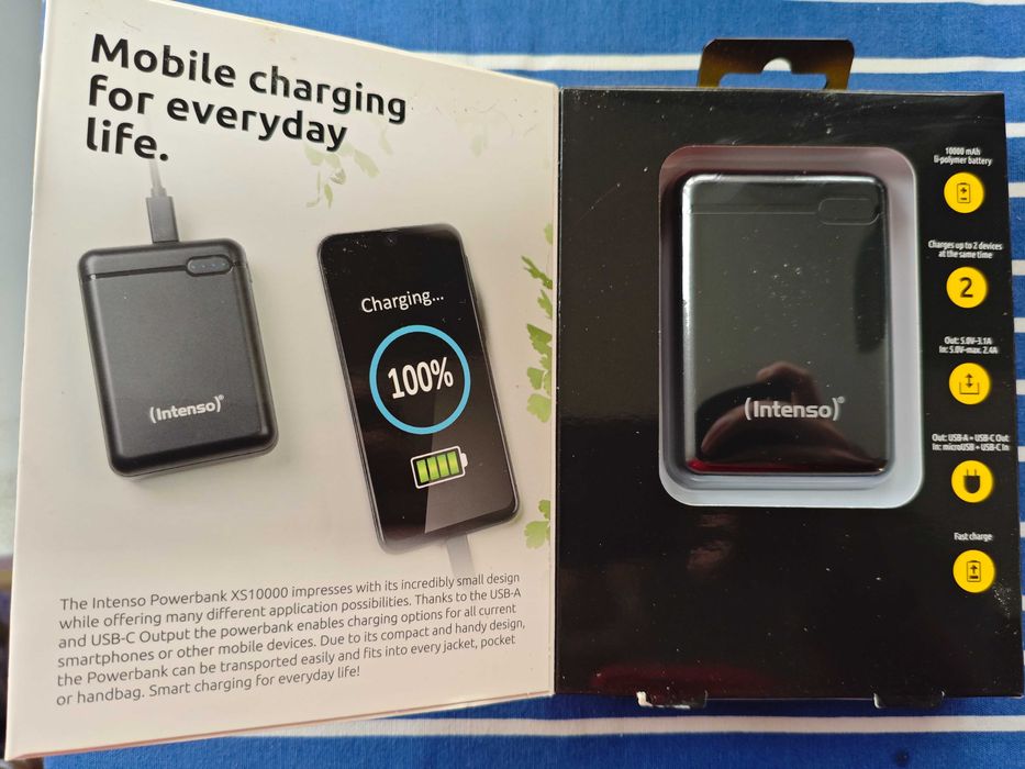 Carregador portátil intenso Power Bank XS10000, bateria externa
