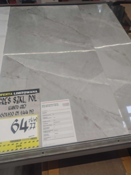 Gres polerowany Kianto Grey 60x120 cm op 1.44 m2 67,77zł/m2