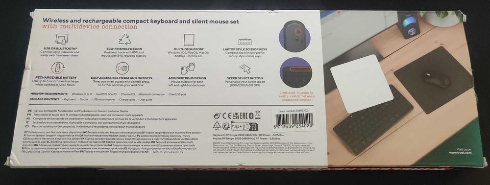 Trust Wireless Keyboard & Mouse QWERTY – Lyra