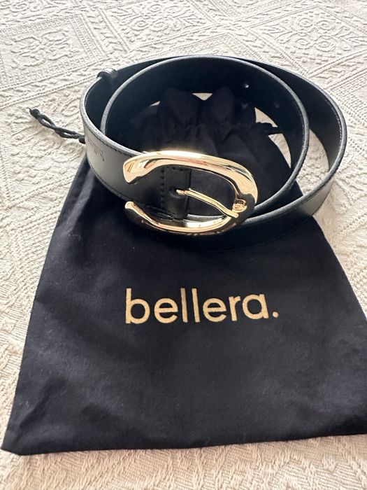 Czarny skórzany pasek Bellera rozm. M