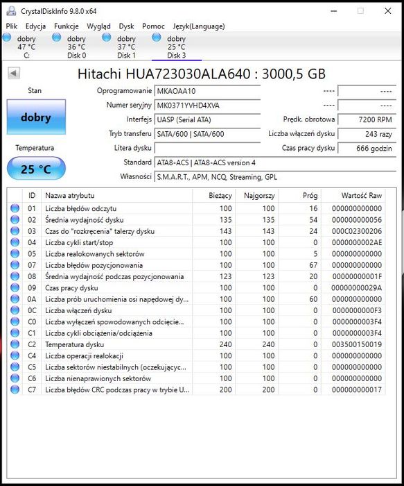 HDD 3,5" 3x3TB Seagate HGST