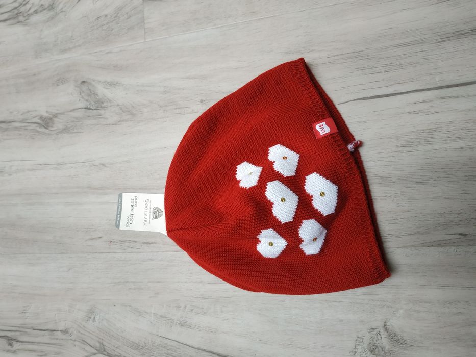 WE Czapka 100% Merino Wełna NOWA Wool Exclusive Wełniana Dziecięca