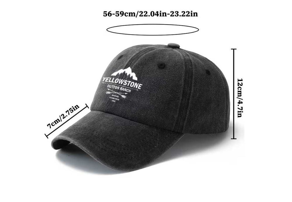 Czapka bejsbolowa czarna jeans/napis YELLOWSTONE/nowa