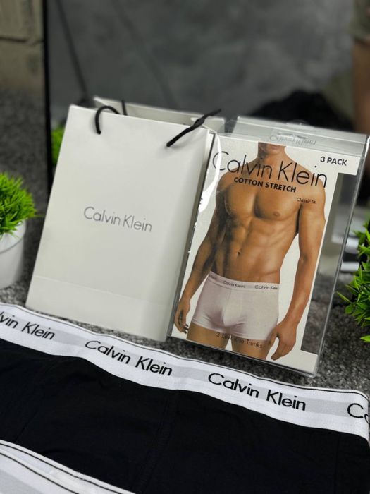Боксерки Calvin Klein черные мужские трусы Кельвин Кляйн боксеры Кельвын подарочные | Боксерки Кельвін Кляйн чоловічі чорні труси Calvin Klein