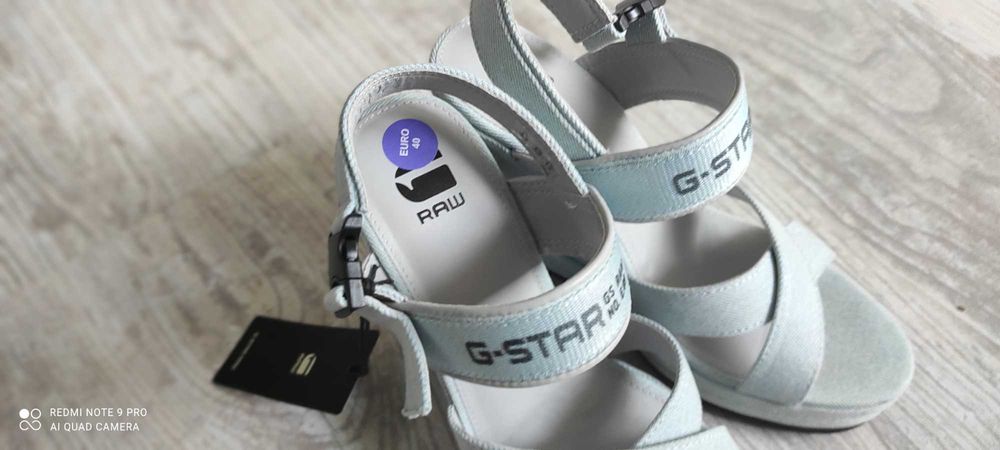 G-STAR RAW Nowe Sandały na koturnie Metki 40