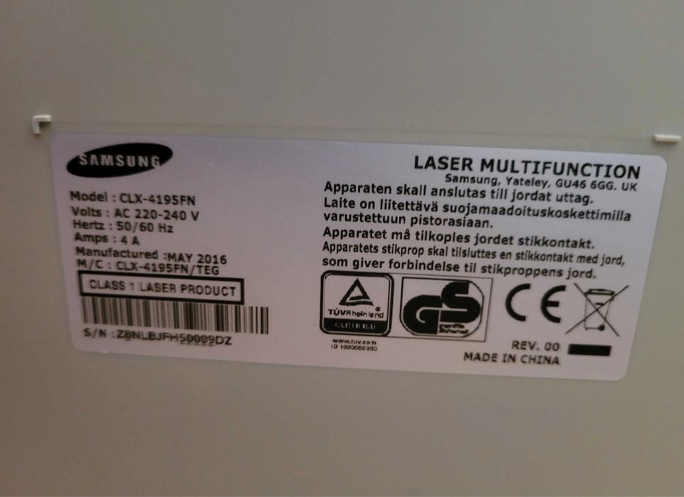 Багатофункціональний лазерний принтер SAMSUNG CLX-4195FW