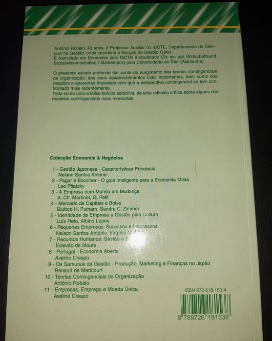 Teorias Contingenciais de Organização, de António Robalo