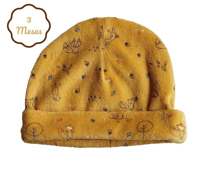Conjunto Gorro + Babygrow Amarelo Torrado In Extenso 3 meses
