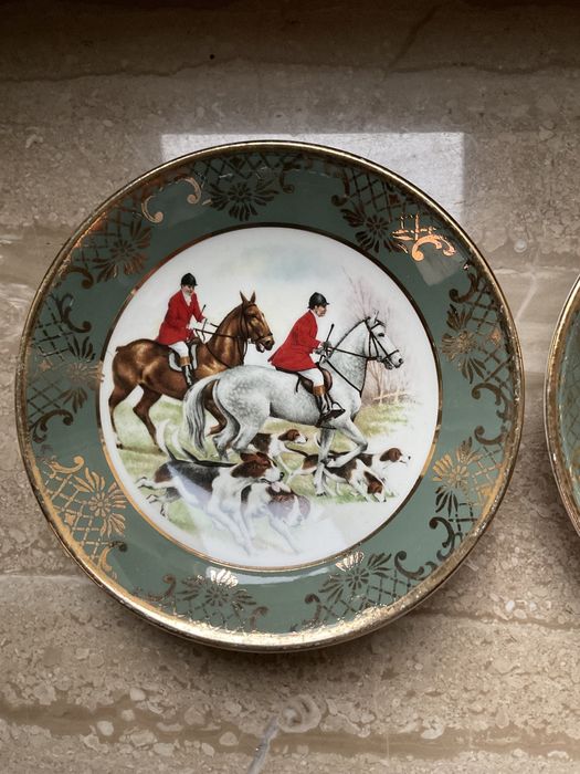 Talerzyki porcelanowe z motywem łowieckim/nowe