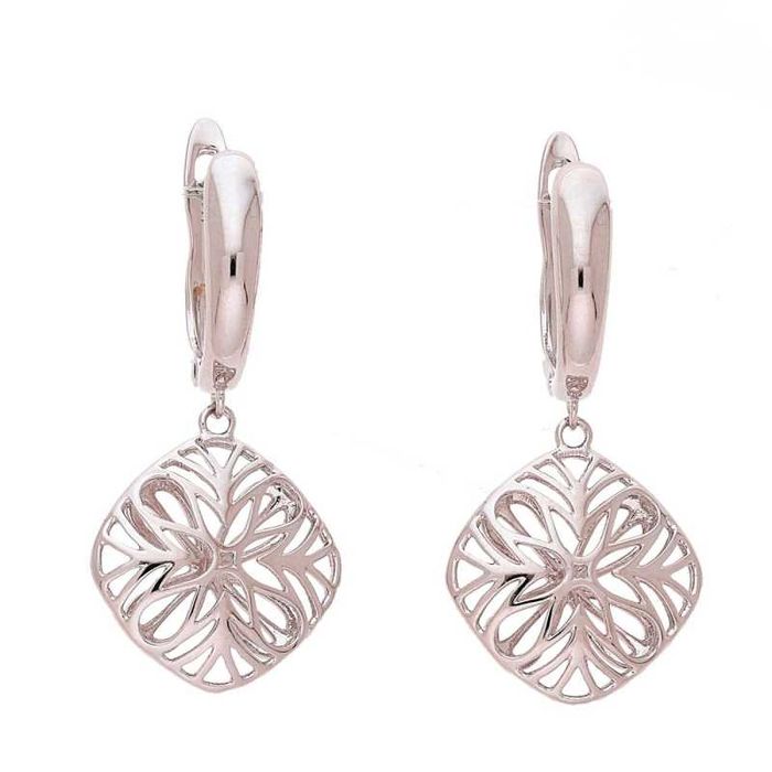 Kolczyki srebrne DŁUGIE WISZĄCE AŻUROWE stal chirurgiczna E49