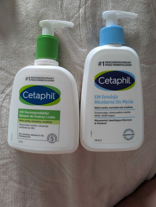 Cetaphil md dermoprotektor balsam do twarzy i ciała 236 ml em emulsja do mycia 236 ml